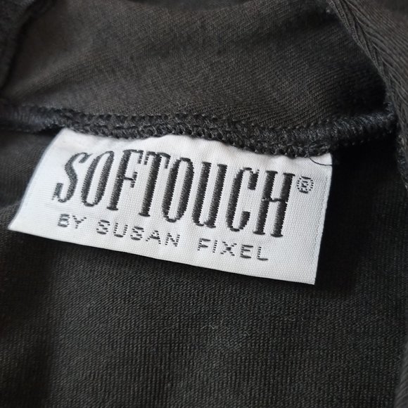 Soft Touch Softouch by Susan Fixel 1 Black Piece Body Long Suit Jumpsuit Vintage - Picture 2 of 11